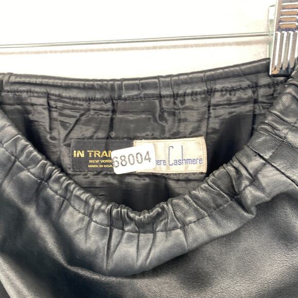 IN TRANSIT Skirt S Leather Pencil Straight Pull On Lined Black VTG USA - Picture 13 of 13